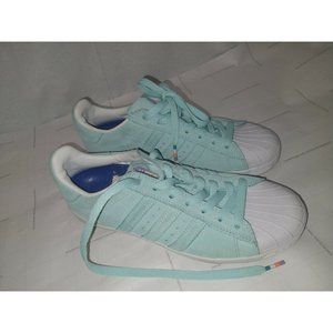 Turquoise Adidas Suede Shoes Mens Size 6 pastel te